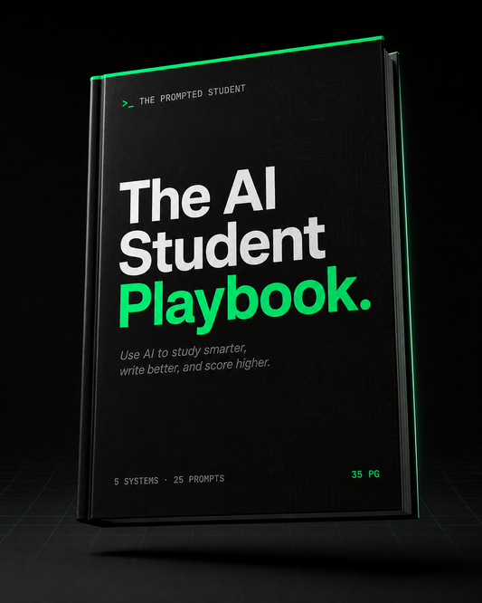 The AI Student Playbook: 35-Page Prompt Guide for Essays, Studying, Homework & Test Prep