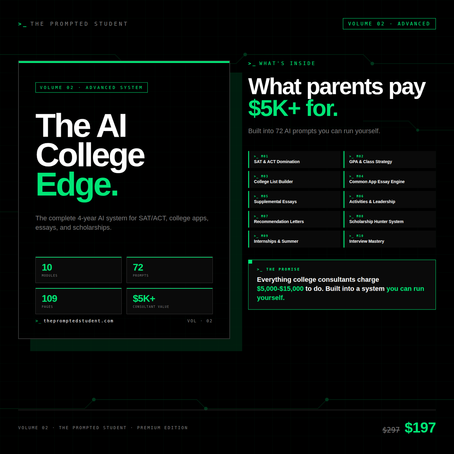 The AI College Edge: 72 AI Prompts for SAT, College Apps, Essays & Scholarships